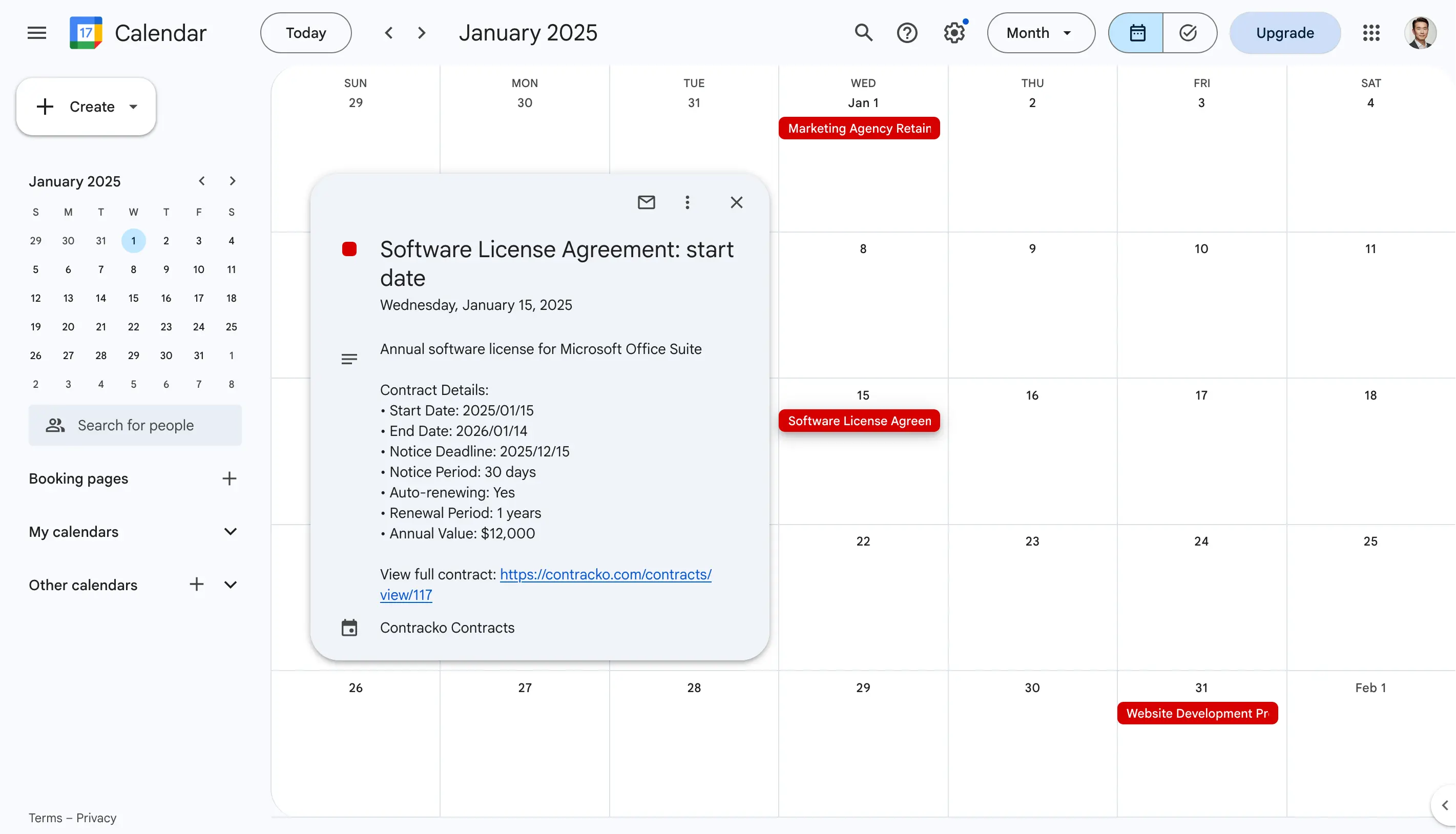 Google Agenda-integratiedemo